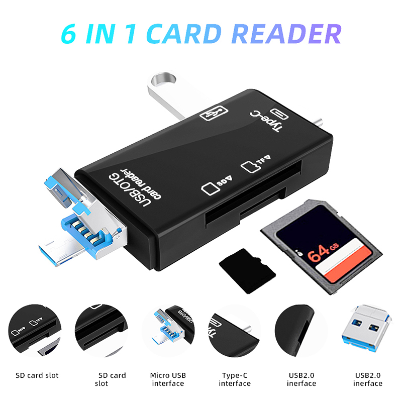 USB Type C Card Reader 6 in 1  - Tablet Accessories For Reading review and price
