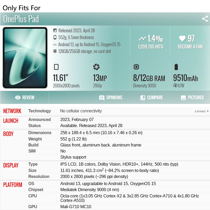 For OnePlus Pad Case 11.61 inc - Lenovo Tablet With Accessories review and price