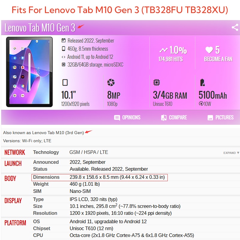 For Lenovo Tab M10 3rd Gen 10. - Lenovo Tablet With Accessories review and price